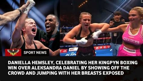 daniella hamleys celebration|Boxer Daniella Hemsley celebrates win by flashing crowd